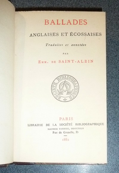 Ballades anglaises et écossaises (relié avec) Le livre des ballades allemandes (2 volumes en 1)