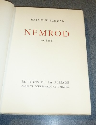 Nemrod, Poème (édition originale avec dédicace)