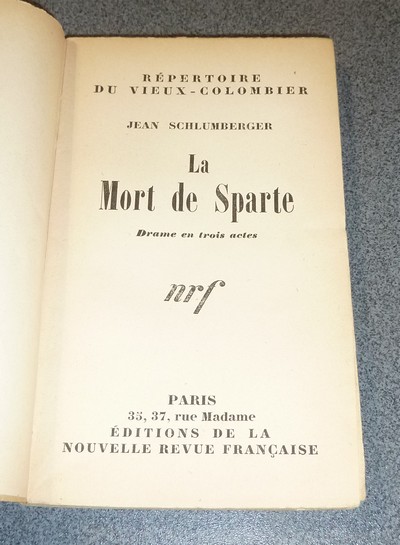 La mort de Sparte. Drame en trois actes