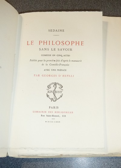 Le philosophe sans le savoir, comédie en cinq actes