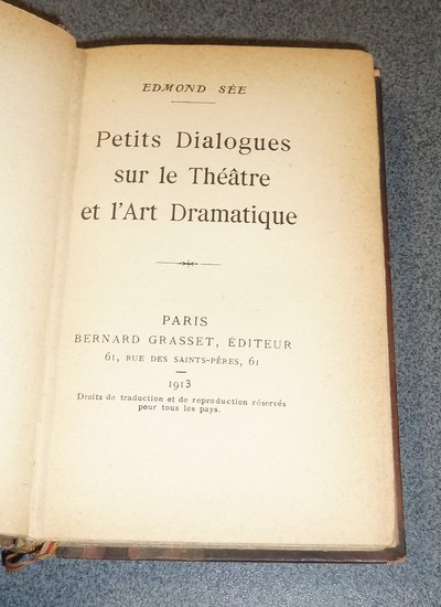 Petits dialogues sur le Théatre et l'Art dramatique