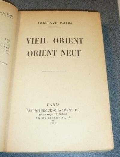 Vieil orient, orient neuf