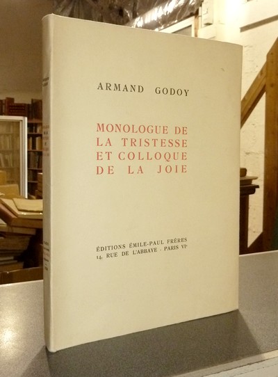 livre ancien - Monologue de la Tristesse et colloque de la joie (édition originale) - Godoy, Armand