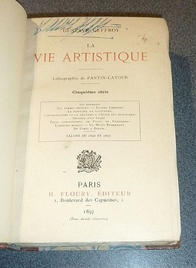 La vie artistique. Cinquième série. Lithographie de Fantin-Latour