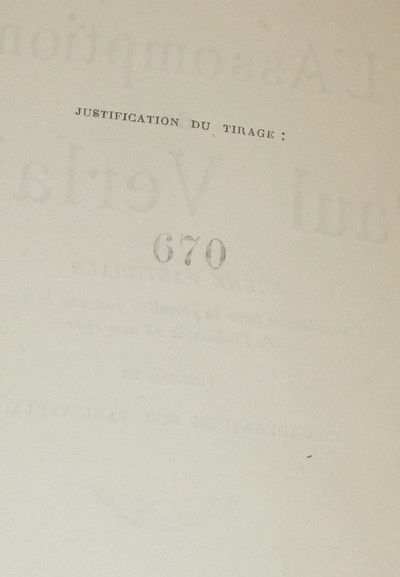 L'Assomption de Paul Verlaine, scène pastorale représentée pour la première fois sur la scène de l'Odéon le 28 mai 1911, précédée de Considérations sur Paul Verlaine