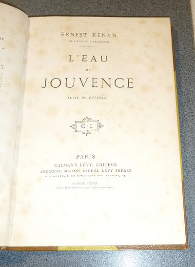 L'eau de Jouvence (suite de Caliban)