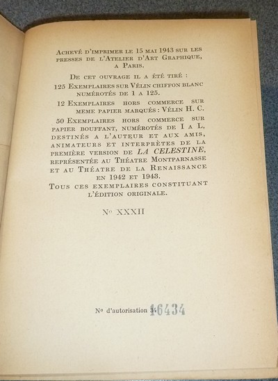 La Célestine, tragi-comédie de Calixte et Mélibée par Fernando de Rojas (1492) adaptation complète de Paul Achard