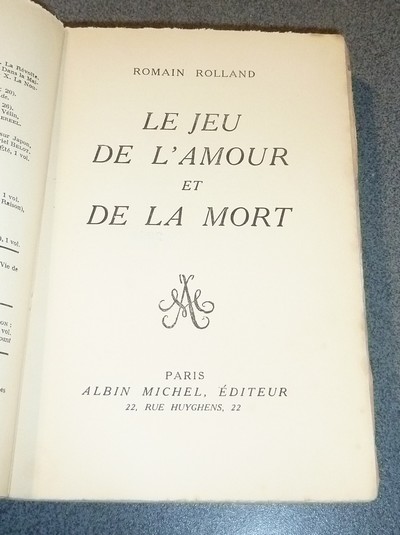 Le jeu de l'amour et de la mort (édition originale)