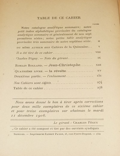 Jean-Christophe. IV - La révolte - 2 - L'enlisement