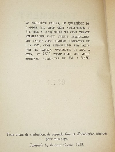 Le Tourment du passé, journal intime d'un inconnu