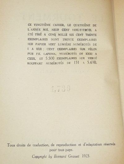 Le Tourment du passé, journal intime d'un inconnu