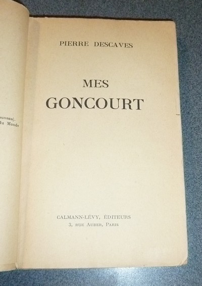 Mes Goncourt