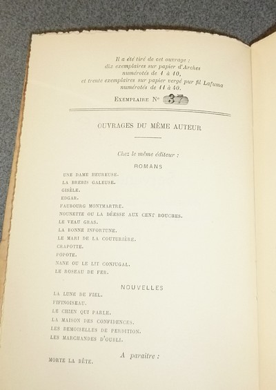 Servante. Moineau - Le revenant - Monsieur Frédéric - L'eunuque (édition originale)