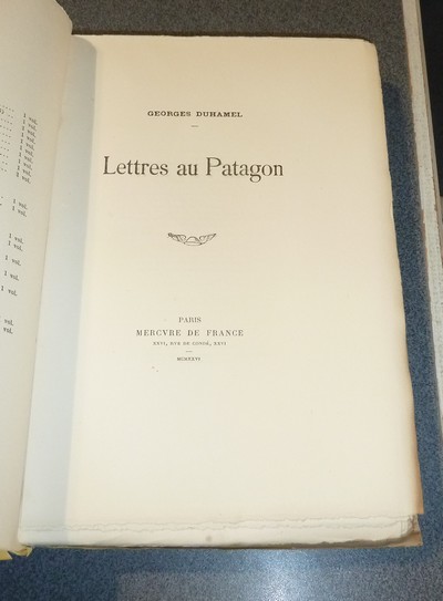 Lettres au Patagon (édition originale)