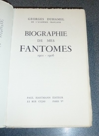 Biographie de mes fantômes. 1901-1906