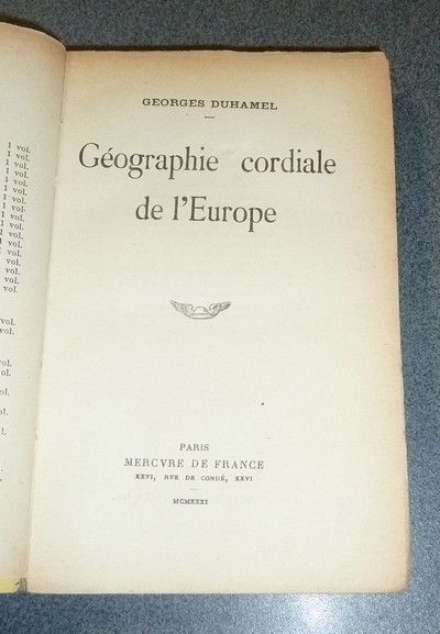 Géographie cordiale de l'Europe