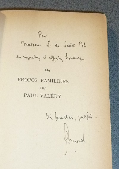 Propos familiers de Paul Valéry