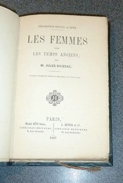 Les Femmes dans les Temps anciens