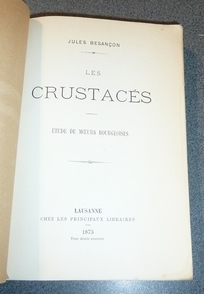 Les Crustacés. Étude de moeurs bourgeoises