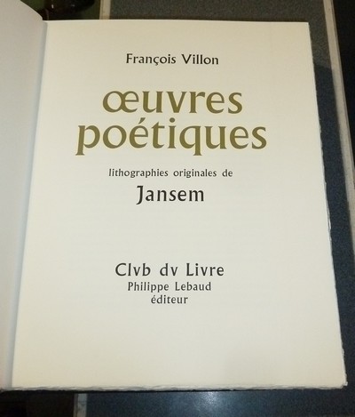 Oeuvres poétiques