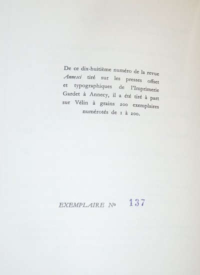 Annesci n° 18 - Mélanges littéraires annéciens (1850-1900)