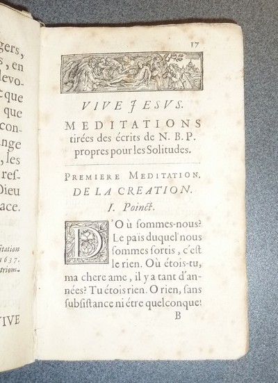 Vive Jésus. Méditations pour les solitudes annuelles, tirées de plusieurs petits Mémoires trouvez écrits de la Sainte main de N. B. P. et dressées pour les Soeurs de ce premier Monastères de la Visitation d'Annecy