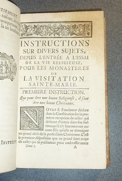 Instructions et exhortations à l'usage des Monastères de la Visitation Sainte-Marie (2 volumes, 1747)