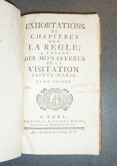 Instructions et exhortations à l'usage des Monastères de la Visitation Sainte-Marie (2 volumes, 1747)