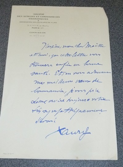 Lettre autographe signée