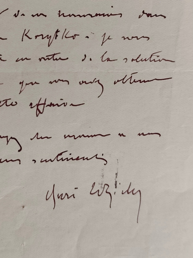 Lettre autographe signé de Henri Le Riche
