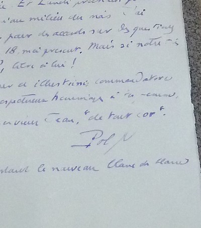 Lettre autographe signée de Pol Neveux à Jean Ajalbert