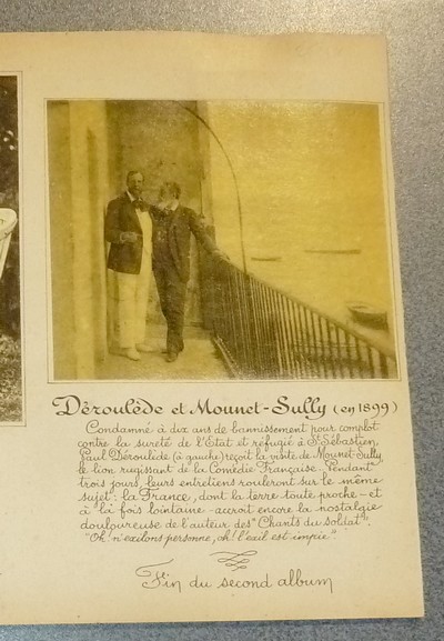 5 photographies animées anciennes avec commentaires représentant : Émile Zola en 1899 - Déoulède et Monet-Sully à San Sébastien en 1899 - Émile Ollivier en 1895 - Francisque Sarcey en 1895 - Alphonse Allais en 1895