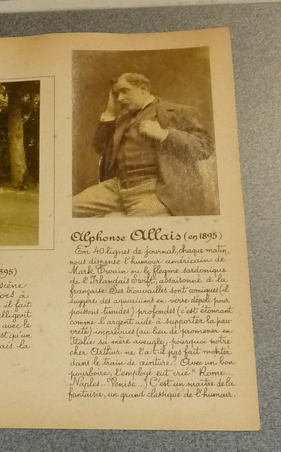 5 photographies animées anciennes avec commentaires représentant : Émile Zola en 1899 - Déoulède et Monet-Sully à San Sébastien en 1899 - Émile Ollivier en 1895 - Francisque Sarcey en 1895 - Alphonse Allais en 1895