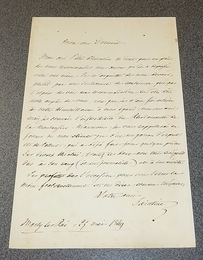 Lettre autographe de Saintine signée en date du 24 mai 1849