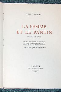 La femme et le pantin, Roman espagnol (Dessin original)