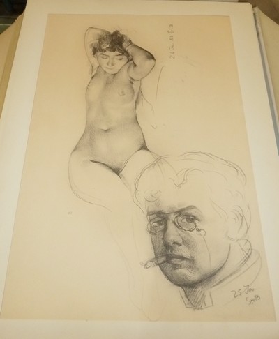 Stauffer-Bern Handzeichnungen. Faksimiledrucke Herausgegeben und eingeleitet von Dr. C. v. Mandach, Konservator des Berner Kunstmuseums (Dessins à la main Stauffer-Berne. Impression en fac-similé. Publié et initié par Dr. C. v. Mandach) (in folio)