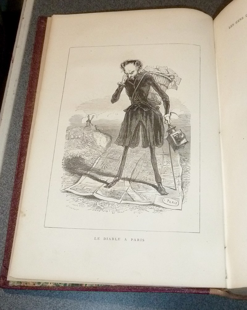 Le Diable à Paris. Paris et les parisiens à la plume et au crayon par Gavarni - Grandville (2 volumes en un)