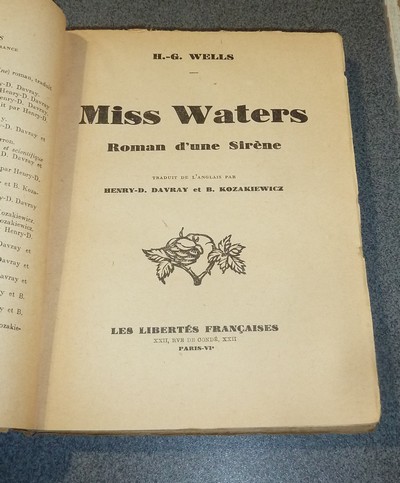 Miss Waters, roman d'une sirène