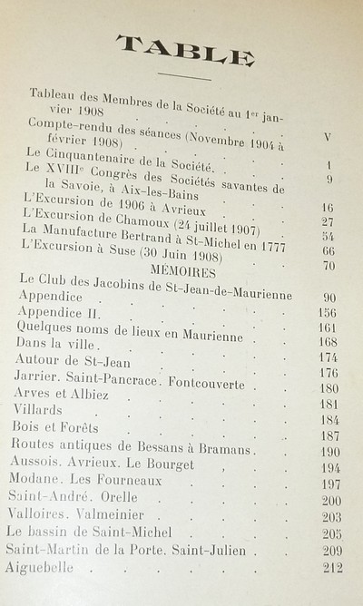 Société d'Histoire et d'Archéologie de Maurienne - Tome IV, Deuxième Série, Deuxième parties, 1908