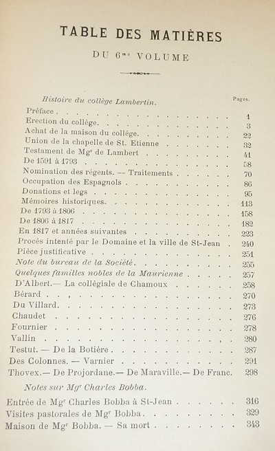 Société d'Histoire et d'Archéologie de Maurienne - Première Série, 6e volume, Premier et second Buletin, 1886-1892