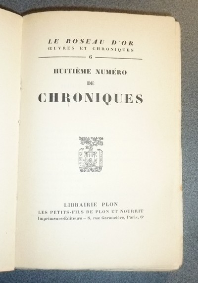 Bergsonisme et Métaphysique (Jacques Maritain). Le roseau d'or, oeuvres et chroniques, N° 6. Borne, Gouhier, Sabon, Wust, Érèbe, Ghika, Rainer Maria Rilke