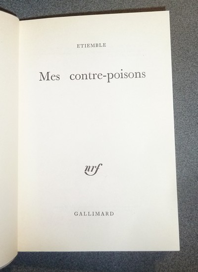 Mes contre-Poisons, Essai