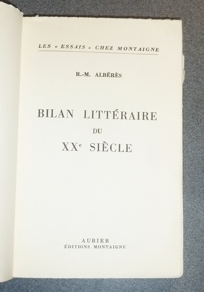 Bilan Littéraire du XXe siècle