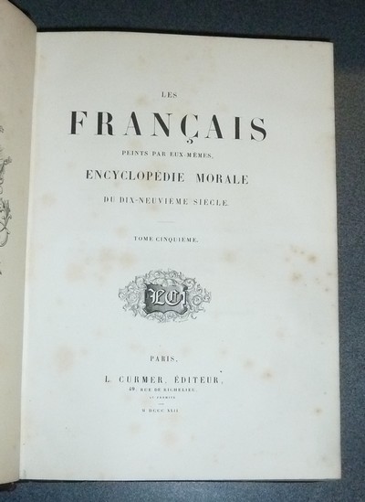  Les Français peints par eux-mêmes, Encyclopédie morale du Dix-neuvième siècle. Tome cinquième. (population parisienne et les petits métiers, 65 gravures hors texte, 376 pages)