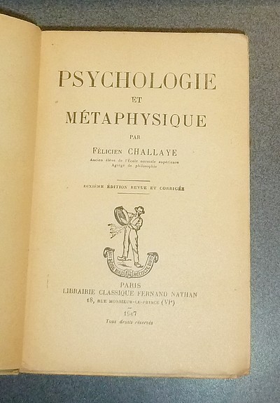Psychologie et Métaphysique