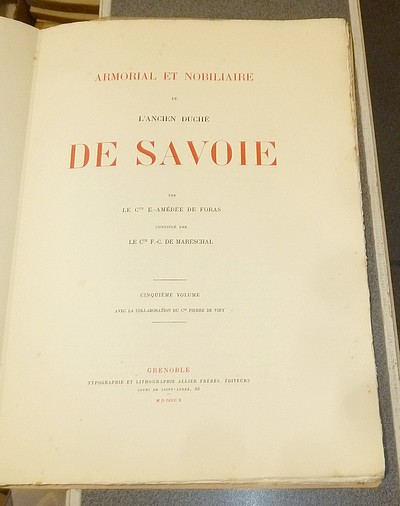 Armorial et Nobiliaire de l'Ancien Duché de Savoie (Tome V - livraison 1)