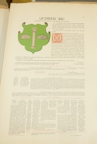 Armorial et Nobiliaire de l'Ancien Duché de Savoie (Tome V - livraison 3)