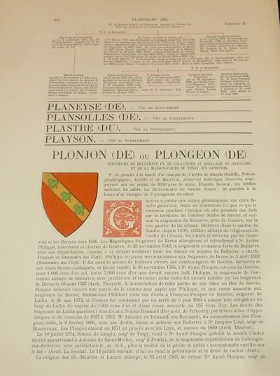 Armorial et Nobiliaire de l'Ancien Duché de Savoie (Tome IV - Livraison 27)