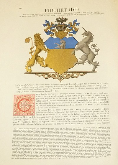 Armorial et Nobiliaire de l'Ancien Duché de Savoie (Tome IV - Livraison 27)