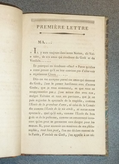 Lettres sur la Comédie, A Ma... E...